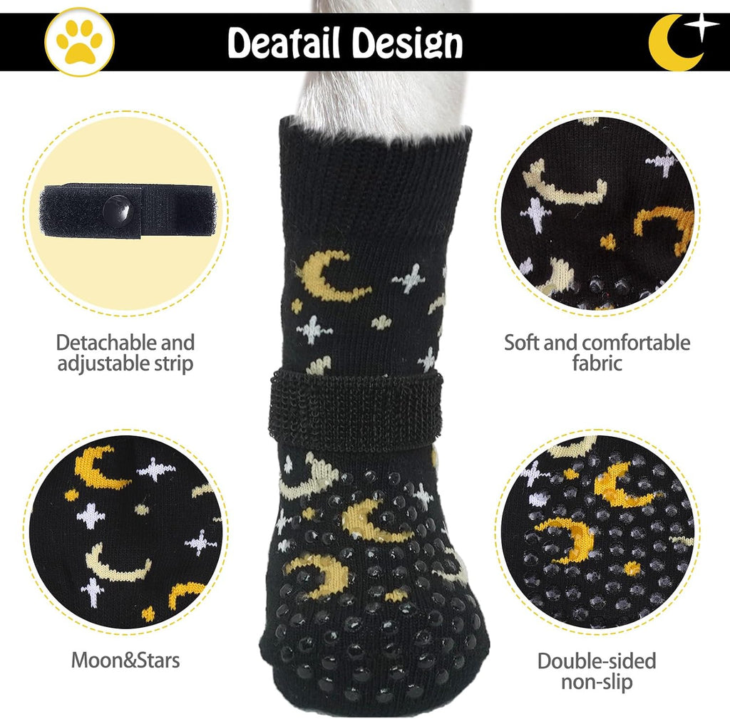 Close up of rubber paw print grippers on Scenereal dog socks