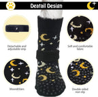 Close up of rubber paw print grippers on Scenereal dog socks