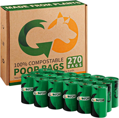 USA imported premium Codirom compostable dog poop bags measurement view