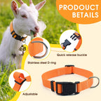 Multi-colored livestock collars displayed in a 12-pack set