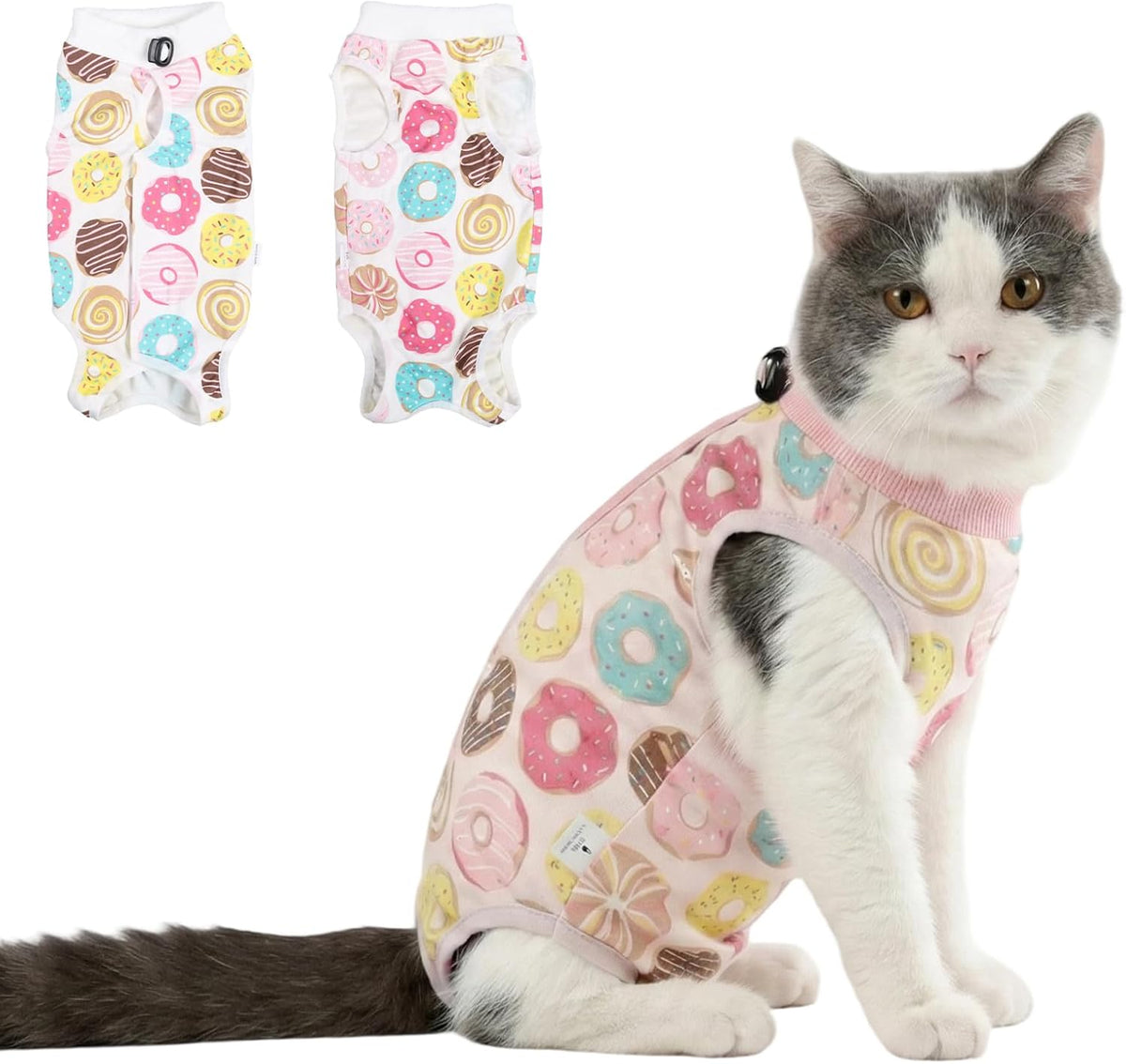 Cat Recovery Suit After Surgery for Female Spay Male Neuter, Anti Licking Onesie Postoperative Shirt, Soft Breathable Bodysuit Pajamas for Abdominal Wound Kitten, E-Collar & Cone Alternative - Image 11