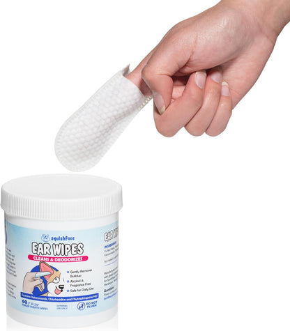 Squishface pet finger sheath wipes for dog ear itch relief