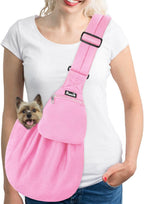 Lukovee Pet Sling, Hand Free Dog Sling Carrier Adjustable Padded Strap Tote Bag Breathable Cotton Shoulder Bag Front Pocket Safety Belt Carrying Small Dog Cat Puppy Machine Washable (Black, S) - Image 12