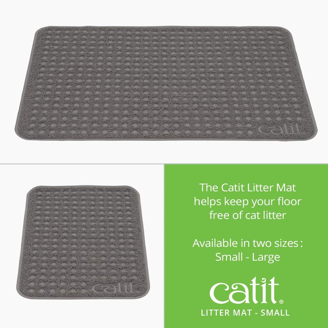 Catit small litter mat displayed on floor with litter box