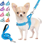 Lukovee No Pull Dog Harness and Leash Set, Soft Padded Small Dog Harness, Neck & Chest Adjustable Reflective Vest Puppy Harness with 4ft Lightweight Anti-Twist Dog Leash for Small Dogs (XS, Blue) - Image 12