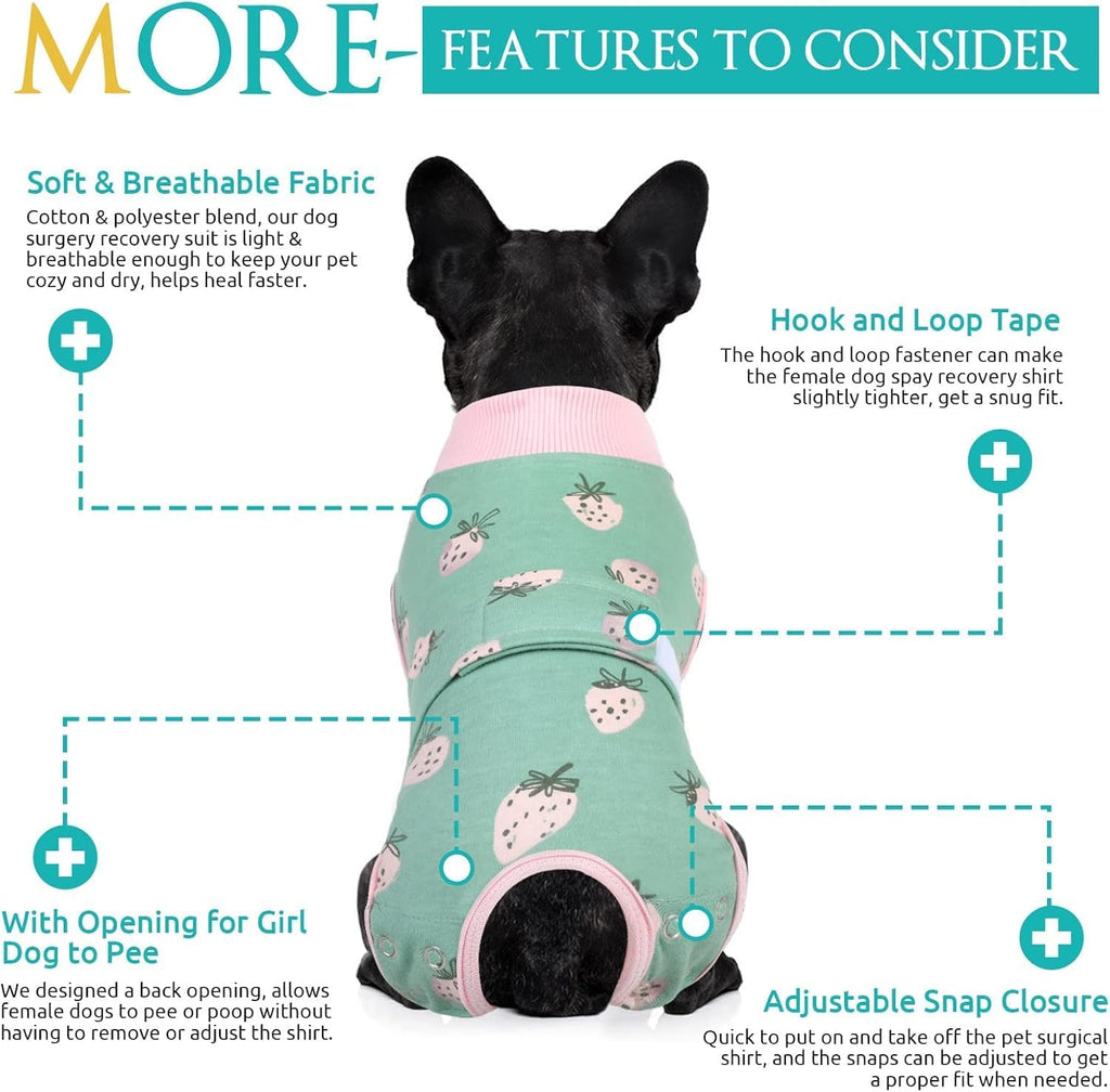 KOESON post operative dog onesie highlighting the unisex potty opening