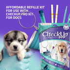 At home pet urinalysis kit components for diabetes and urinary tract infection monitoring