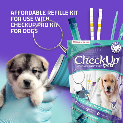 At home pet urinalysis kit components for diabetes and urinary tract infection monitoring
