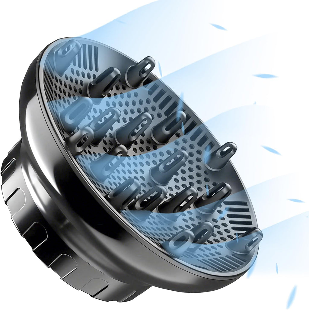 Orista Finds Universal Hair Diffuser front view showcasing the matte black honeycomb face