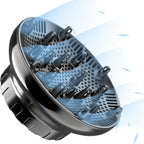 Orista Finds Universal Hair Diffuser front view showcasing the matte black honeycomb face