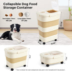 Zomisia pet food bin showing collapsible design mechanics