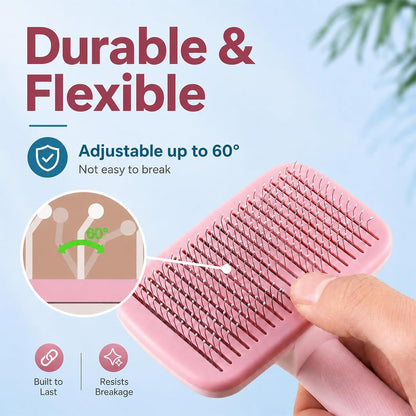Hemzy pet deshedding tool removing loose fur from a dog coat