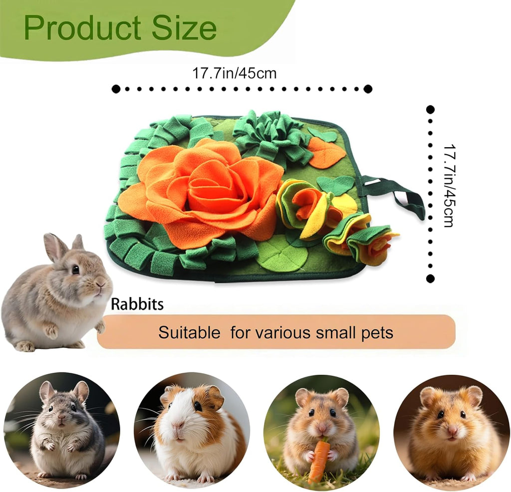 QMoveltyF Bunny Snuffle Mat with non slip base holding small animal treats