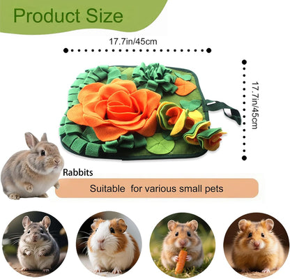 QMoveltyF Bunny Snuffle Mat with non slip base holding small animal treats