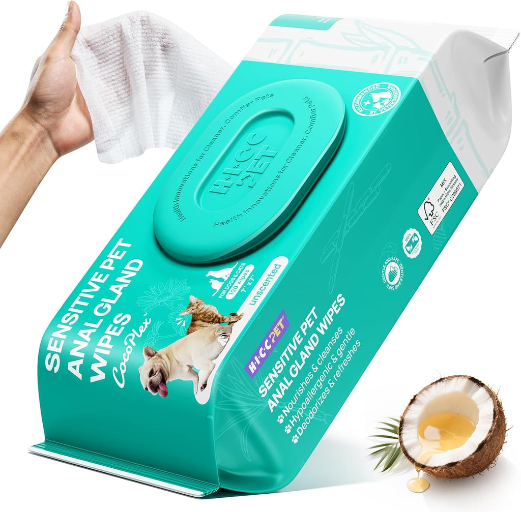 HICC PET Wipes for Dogs & Cats, Vet Recommended Cleaning Deodorizing & Soothing Allergy Infections Anal Gland Wipes, Hydrating & Nourish Fur Dog Grooming Wipes for Paw, Butt, Body-Hypoallergenic - Image 9