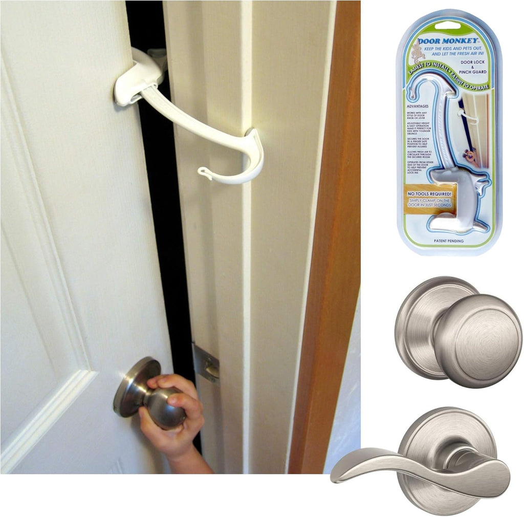 Door Monkey child proof door lock and pinch guard front view