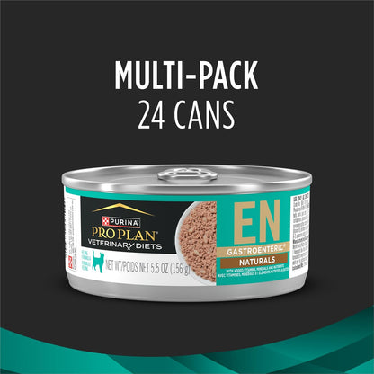 Close up of the nutritional information and guaranteed analysis on a Purina Pro Plan therapeutic cat food can