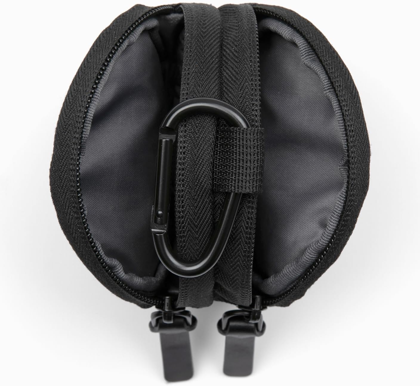 Cleverpup snackpack graphite color variant showing product measurements side view