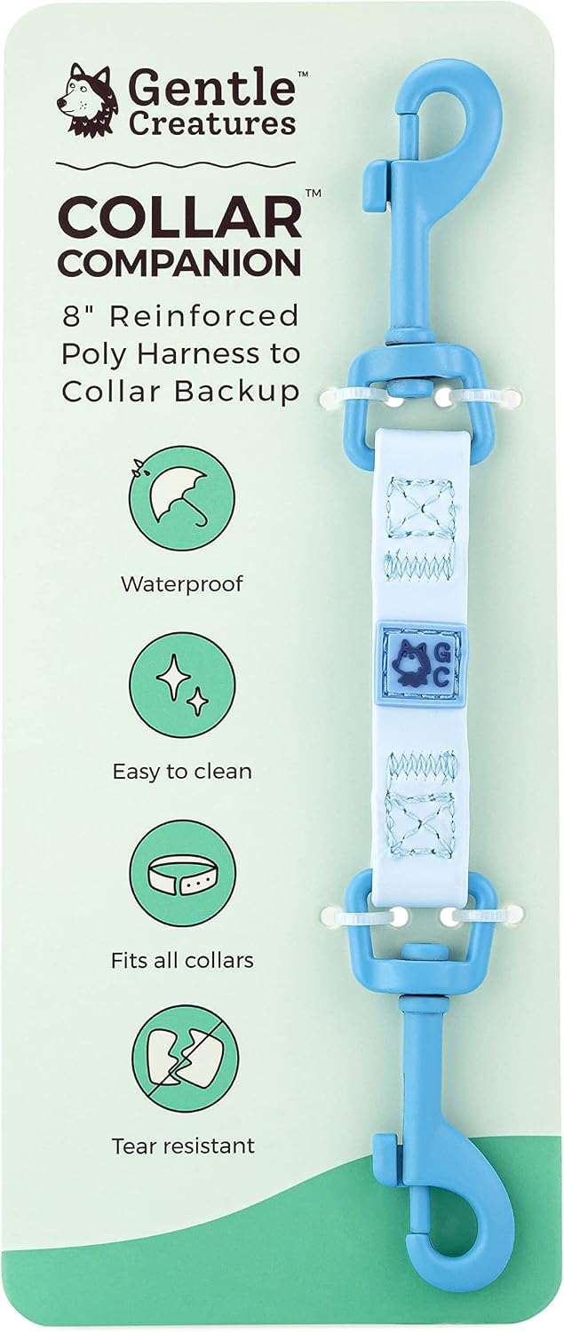 Heavy duty nylon dog leash backup connector for flat and martingale collars