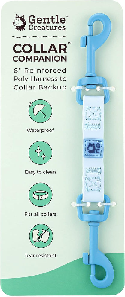 Heavy duty nylon dog leash backup connector for flat and martingale collars