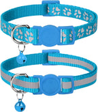 Taglory 2 Pack Reflective Breakaway Cat Collar with Bell, Orange - Image 11