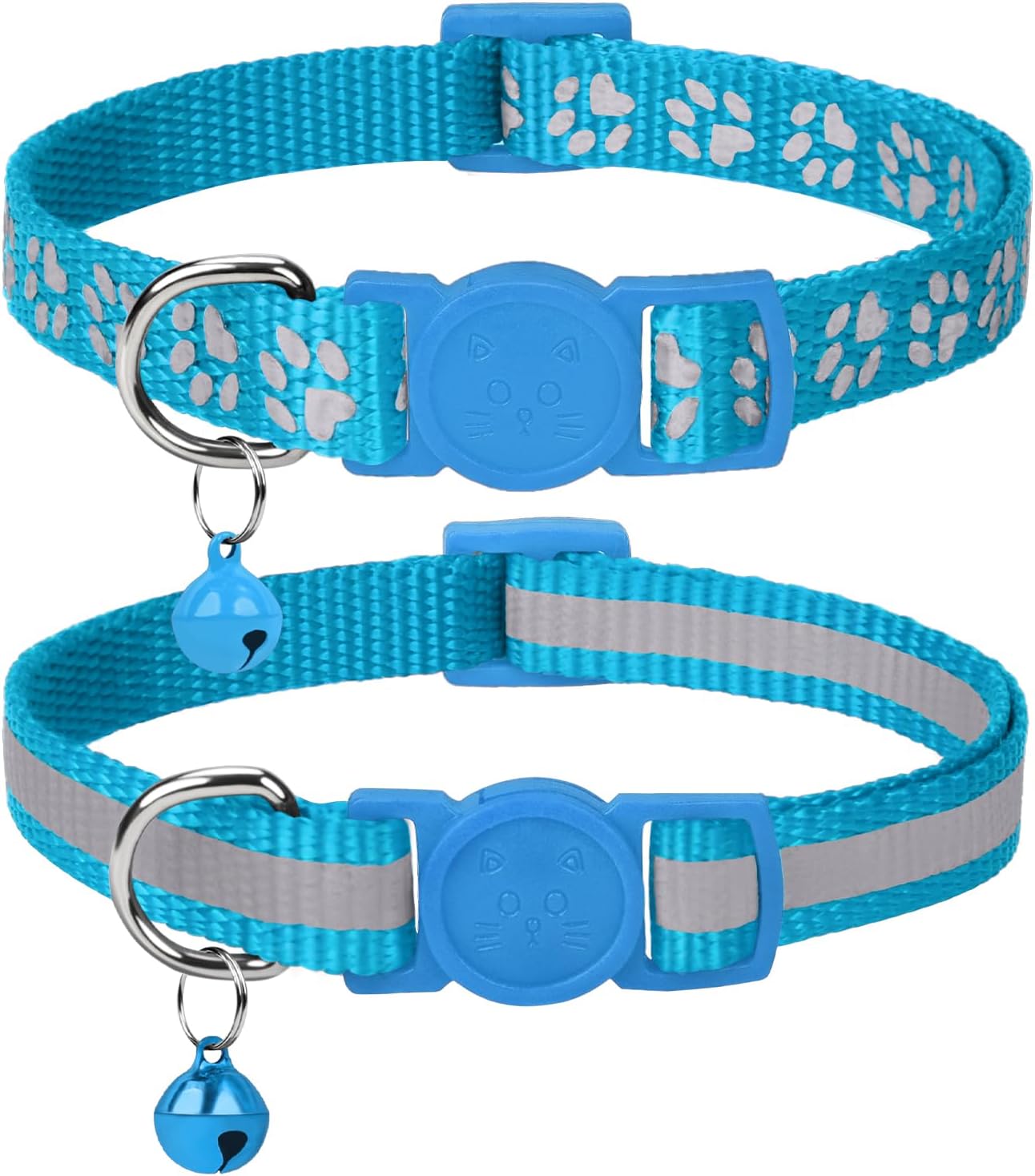 Taglory Reflective Cat Collar Breakaway with Bell, High Visibility Night Strip, Lightweight Adjustable Nylon Collar for Boy Girl Cats, 2 Pack, 7.5-12.5 Inch, Orange - Image 11