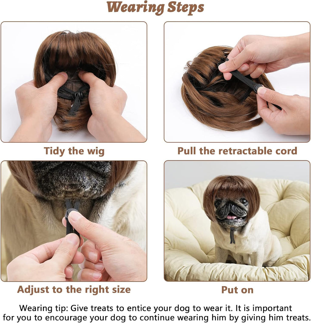 HOWWFALY halloween pet costume bob style braids for small dogs