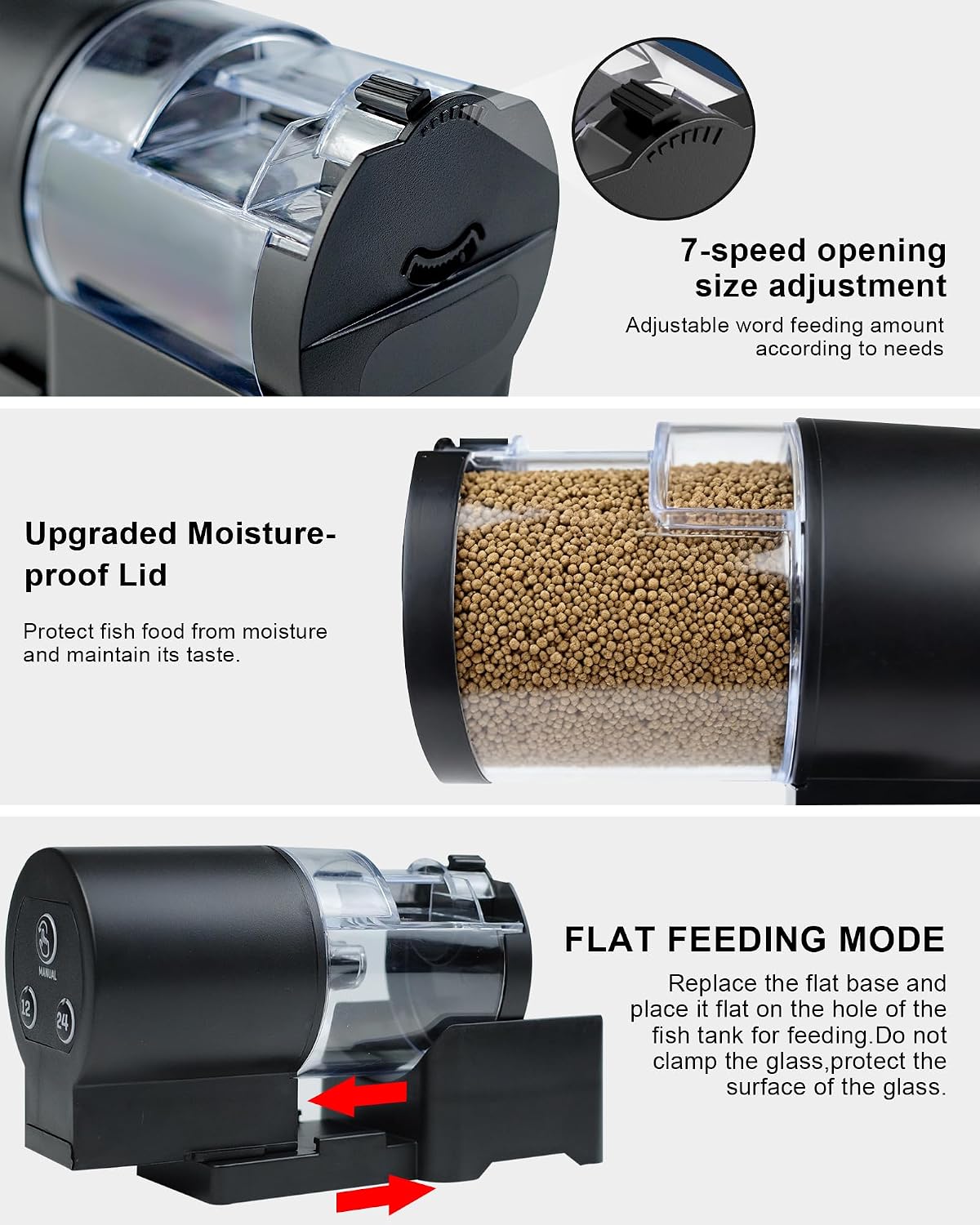 Royal Claws auto fish food dispenser for flakes and pellets