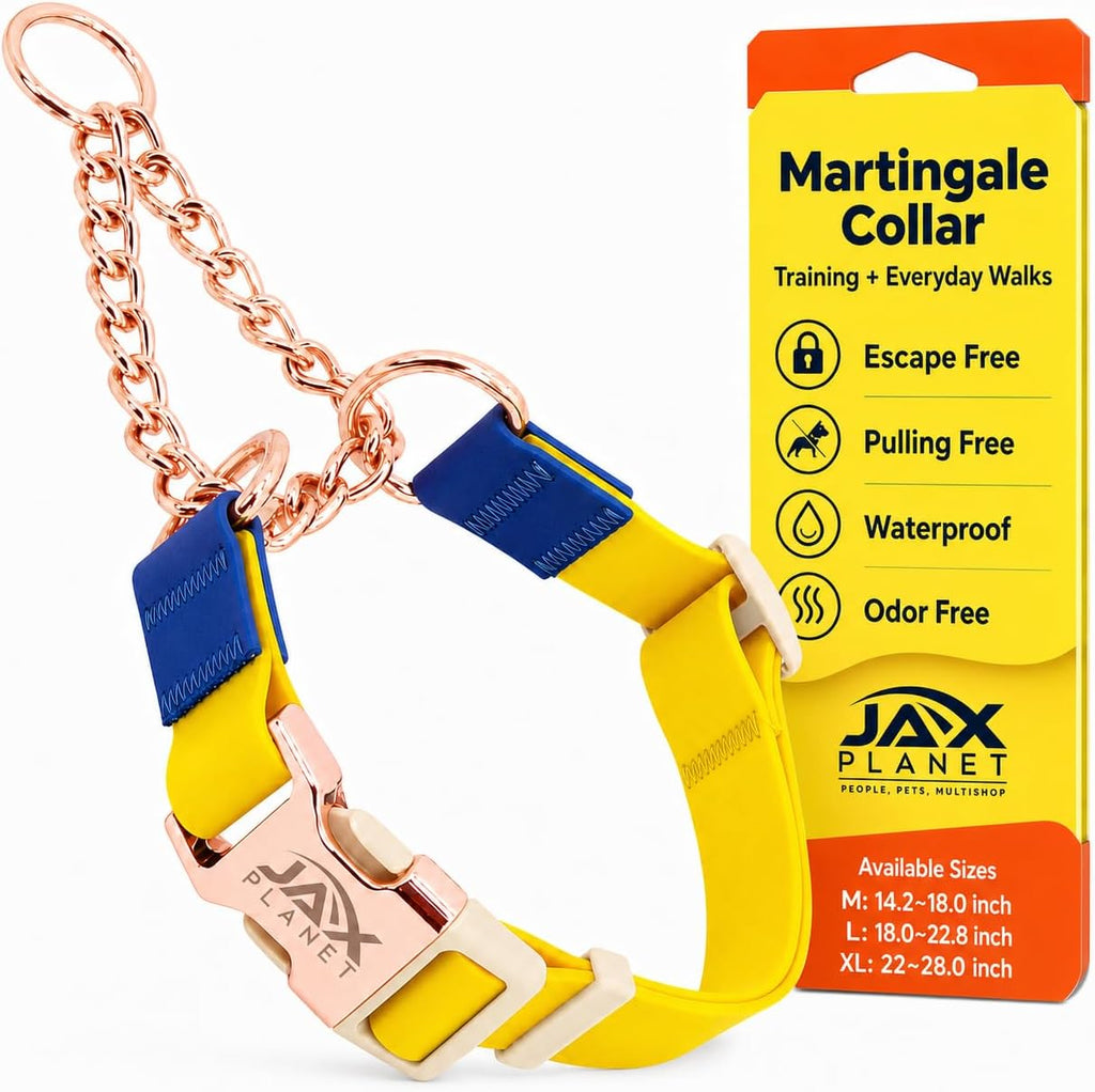 Jelly Martingale Collar for Dogs with Chain - 2-Way Control, Waterproof No Pull Dog Collar, Quick Release Buckle, One-Time Adjustment, Easy-Clean, Escape Free, Odor-Resistant, Blue & Rose, L - Image 14