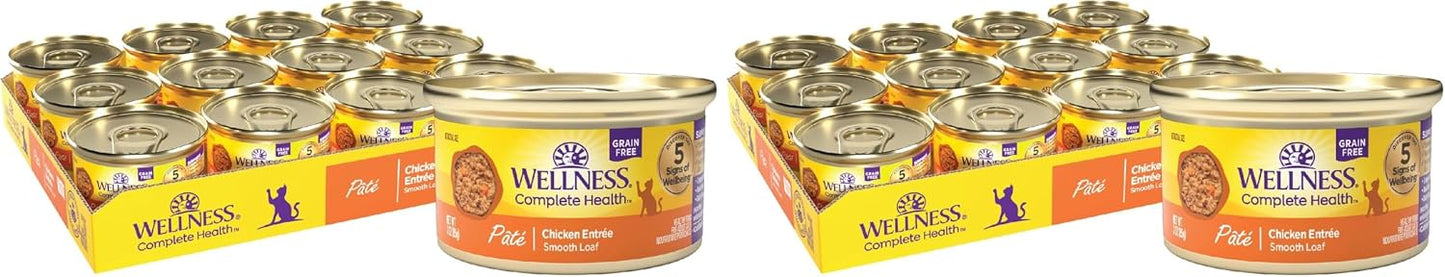 Wellness Complete Health Pate Adult Canned Wet Cat Food, Natural, Protein Rich, Grain Free, Turkey and Salmon Dinner Recipe, 3 oz, Pack of 24 Cans - Image 12