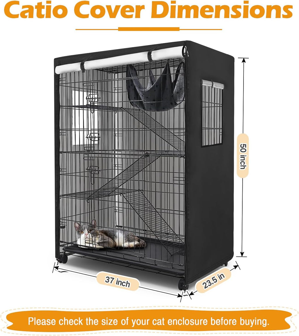 Heavy duty 420D Oxford fabric pet enclosure cover with zippered front rolled up