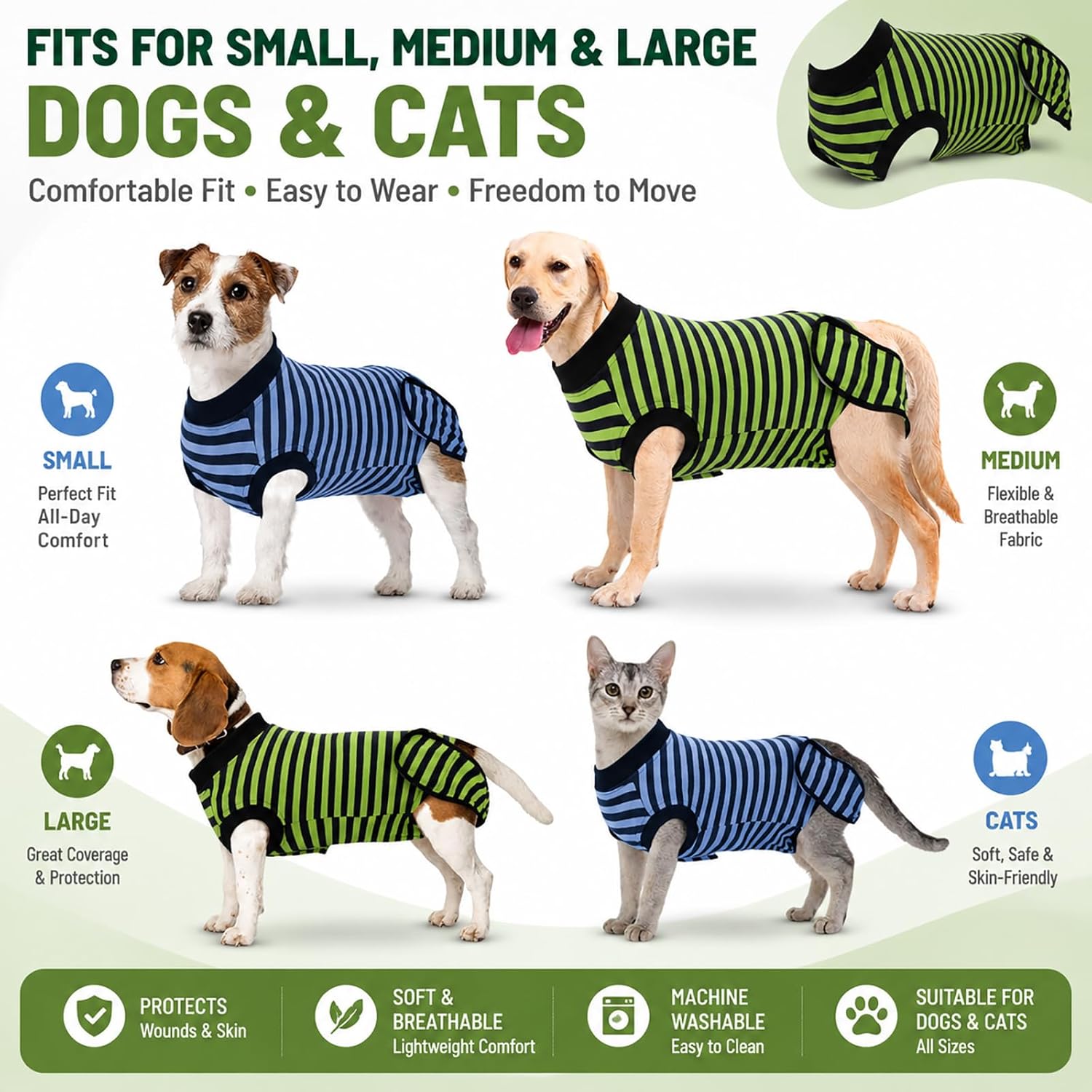 Quearn veterinary approved full body bandage protector package