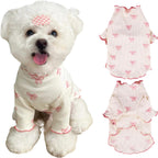 Yoolhamy small dog spring summer dress front view pink pet apparel