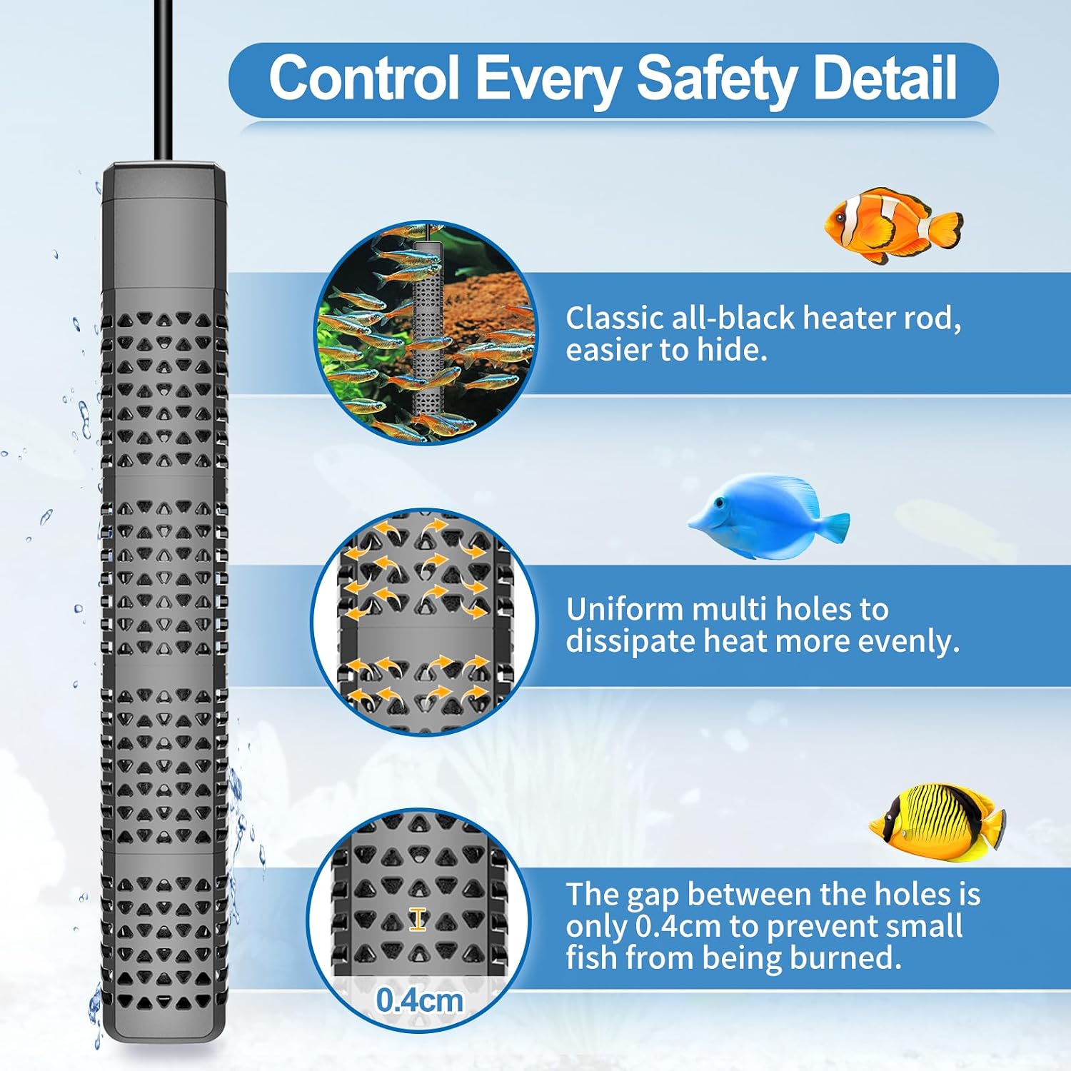 HiTauing heater automatic water level safety shutoff feature demonstration diagram