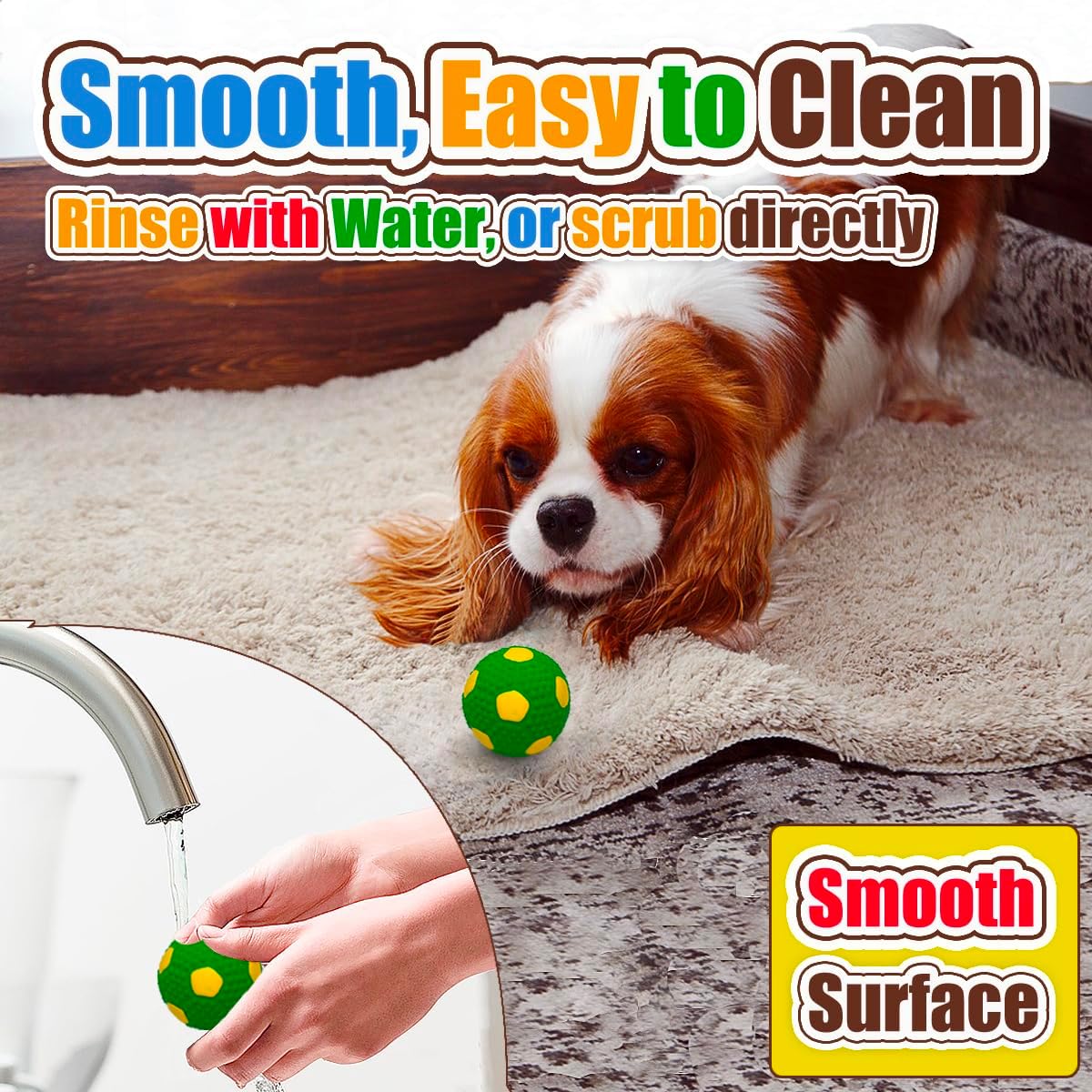 Two inch imported pet toy pack showing built in squeaker feature