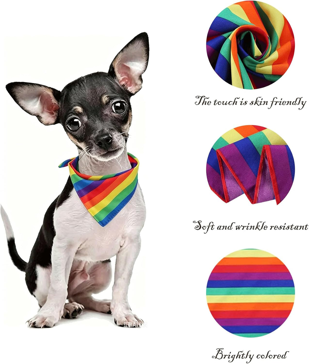 Tinsow Gay Pride Bandana styled as a trendy headscarf accessory on a model.