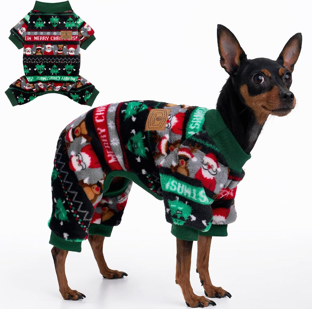 XPUDAC Dog Pajamas Fleece Dog Sweaters for Small Medium Dogs Girl Boy Soft Warm Winter Pet Clothes for Doggie Winter Christmas(Small) - Image 13