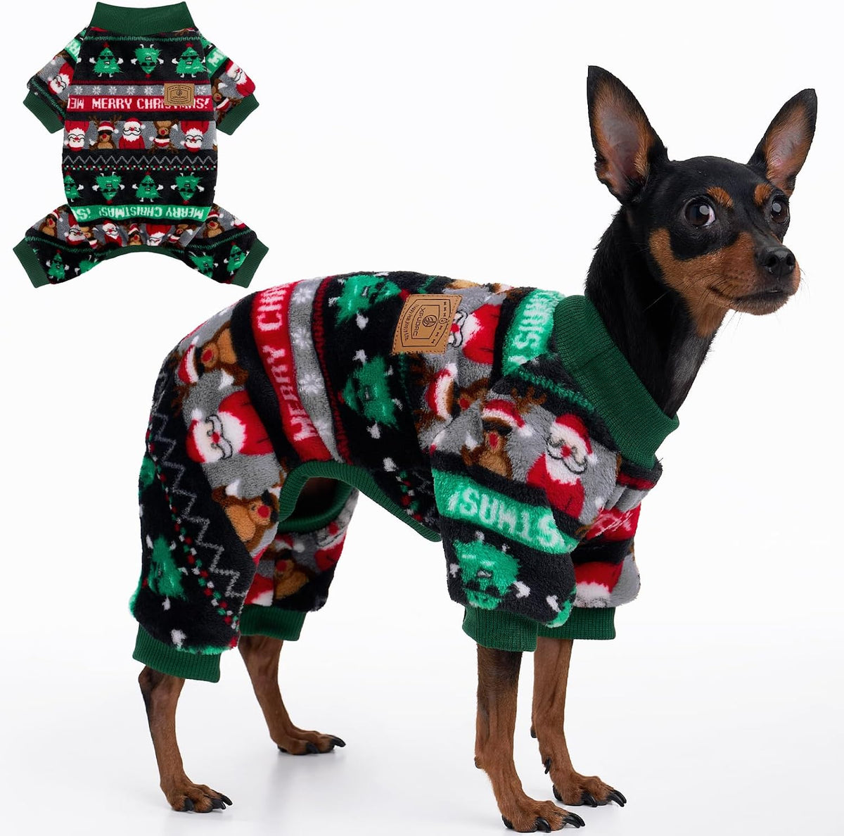 XPUDAC Dog Pajamas Fleece Dog Sweaters for Small Medium Dogs Girl Boy Soft Warm Winter Pet Clothes for Doggie Winter Christmas(Small) - Image 13
