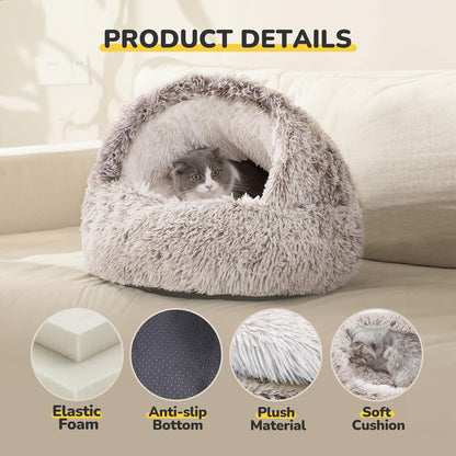 Catism cat cave bed showing plush interior texture