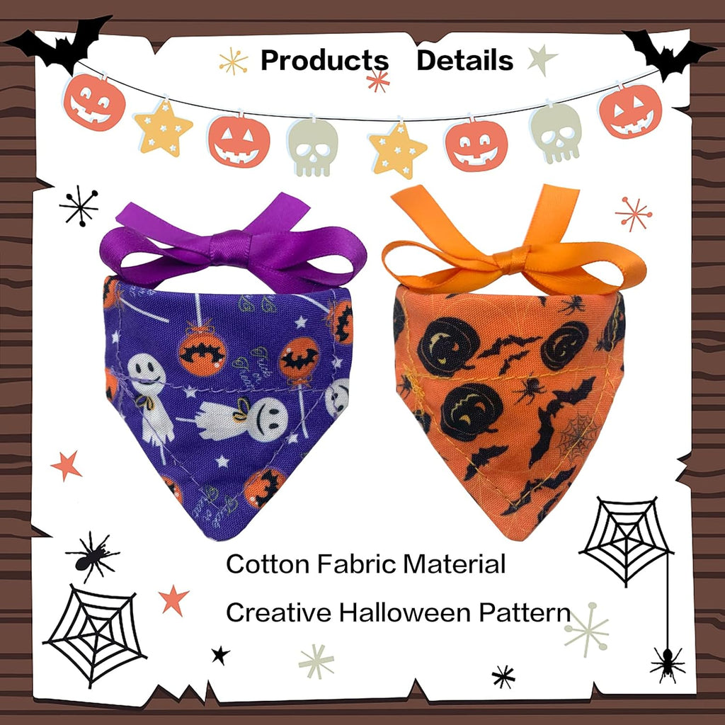 Vehomy reversible pumpkin pattern lizard bandana laid flat