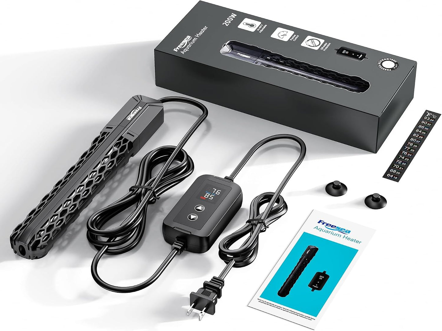 FREESEA Aquarium Heater for Fish Tank: 100W/200W/300W/500W Submersible Fish Tank Heater with Over-Temperature and Off-Water Protection for 20-40 Gallon Saltwater and Freshwater - Image 9