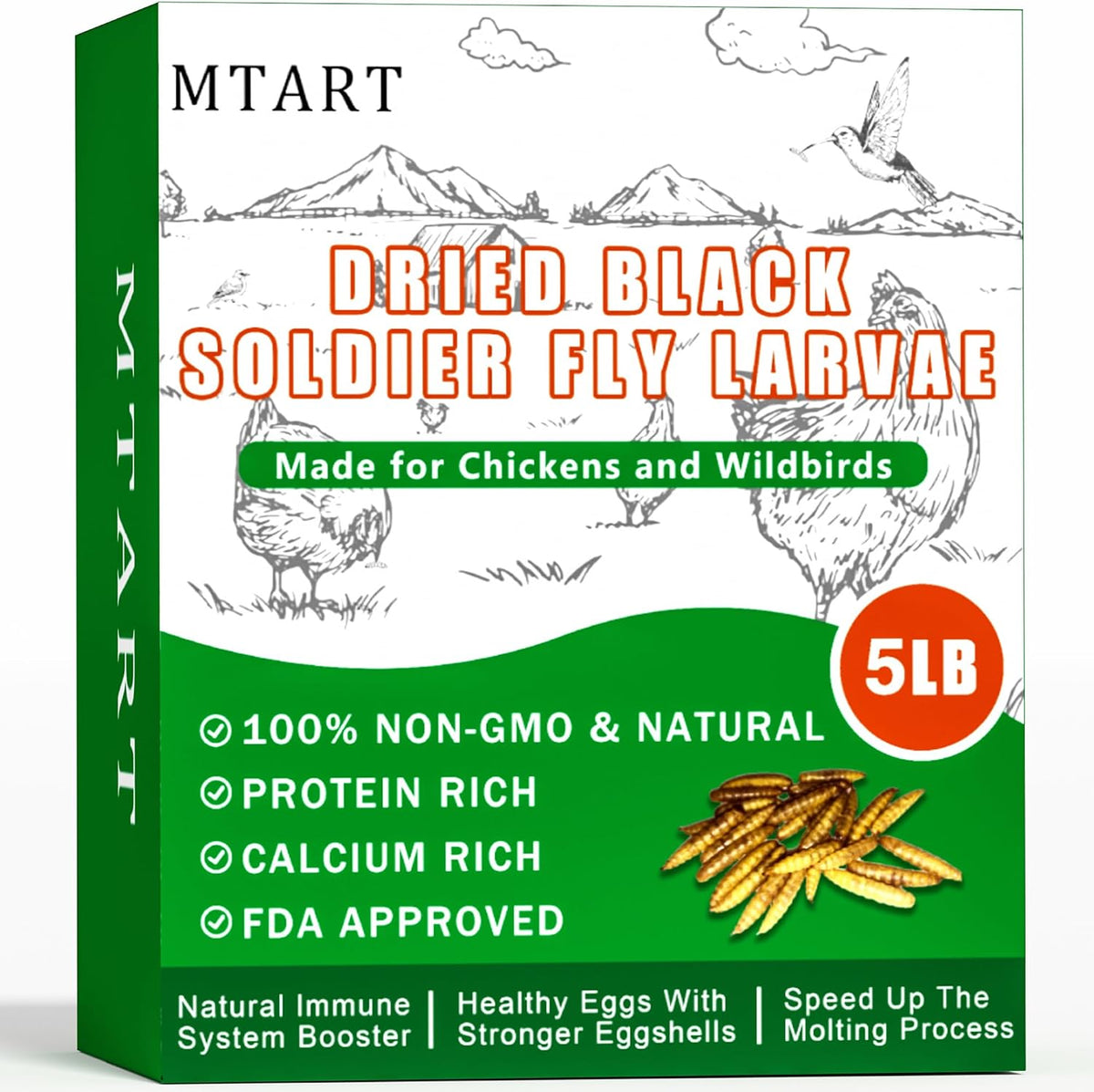 Nutritional profile label on black soldier fly larvae