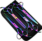 Purple Dragon Professional 7.0 inch 4PCS Pet Grooming Scissors Kit Japan Premium Steel Straight & Curved & Thinning Blade Dog Hair Cutting Shears Set with Case - Image 15