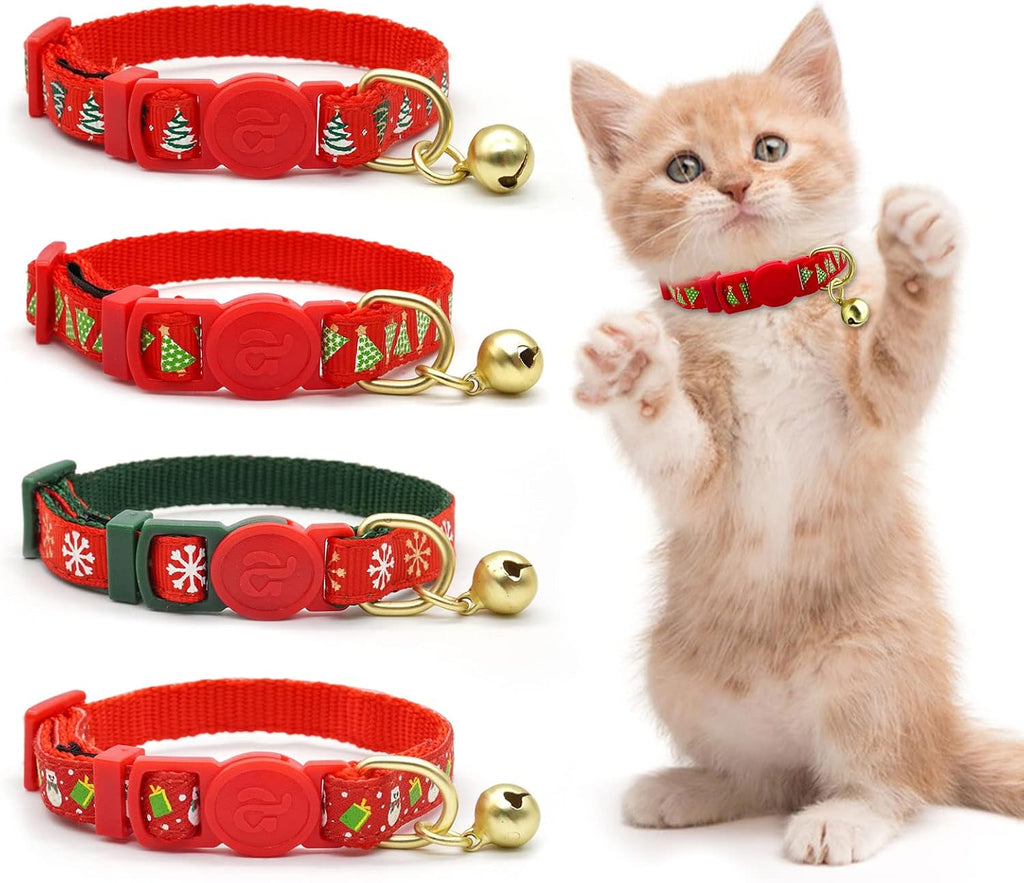 4 Pack Kitten Collars, Breakaway Kitten Collar with Bell, Floral - Image 13