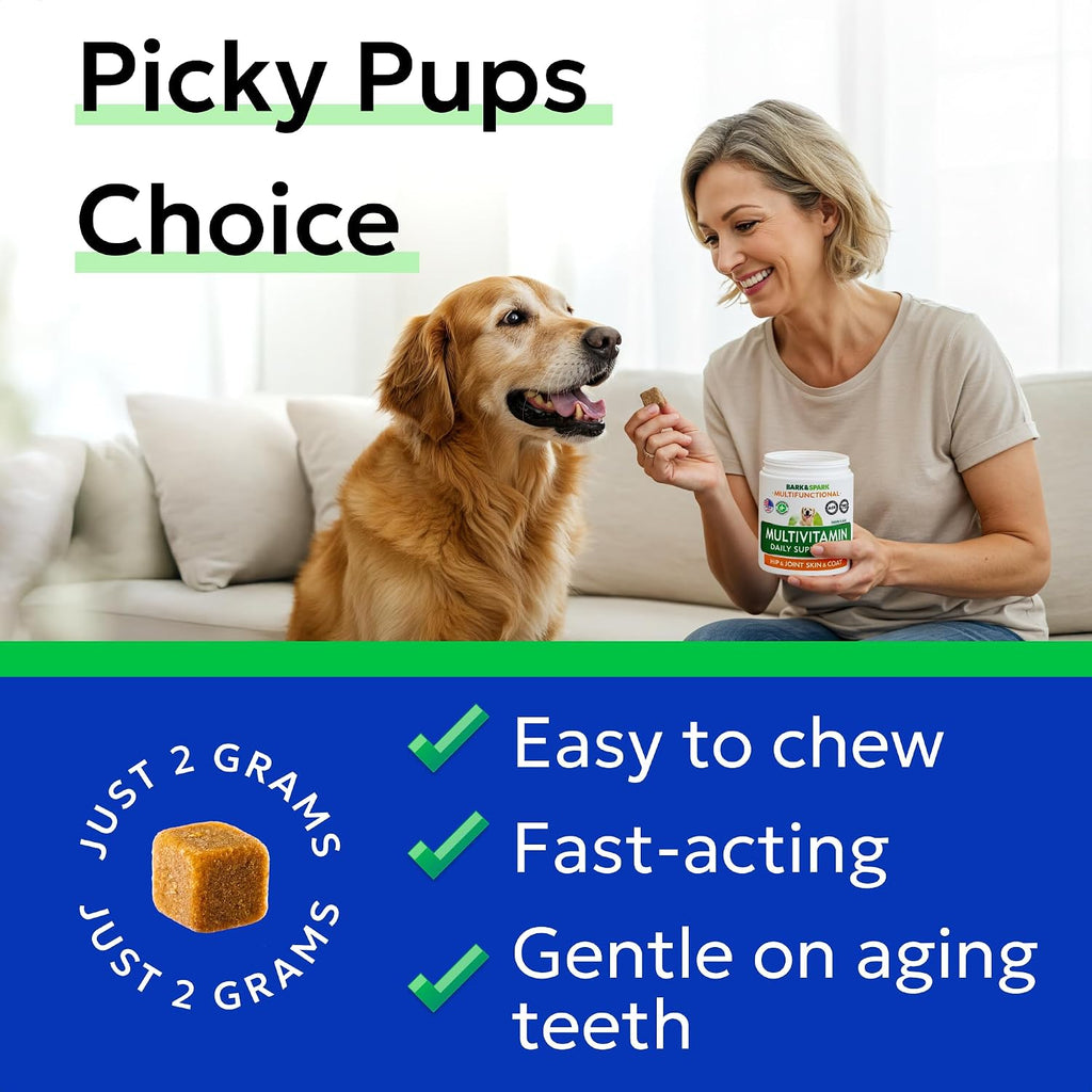 BARK&SPARK healthy dog multivitamin formula close up of bite treats