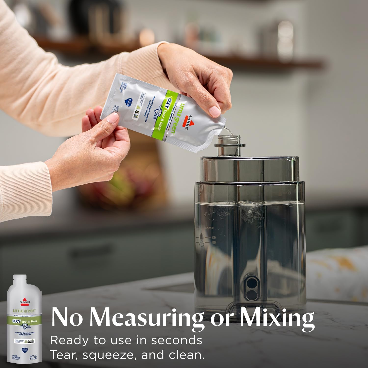 Detailed view of Bissell super concentrate cleaning formula ingredients