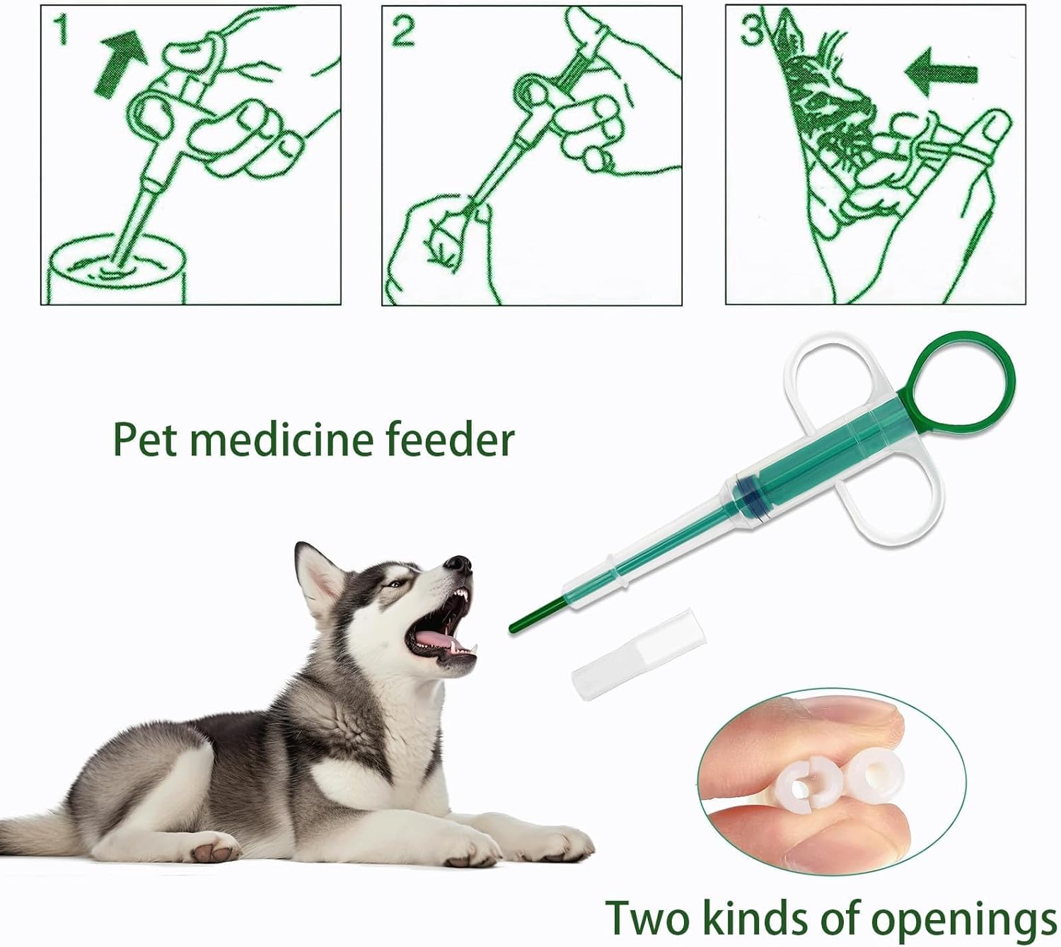 Naturahand soft tip pet tablet dispenser showing split end silicone tip