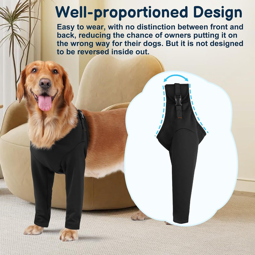 Barkless medical dog recovery suit for male and female dogs soft fabric detail.