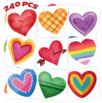 Winthrop 240 pieces bulk valentine heart temporary tattoos front view