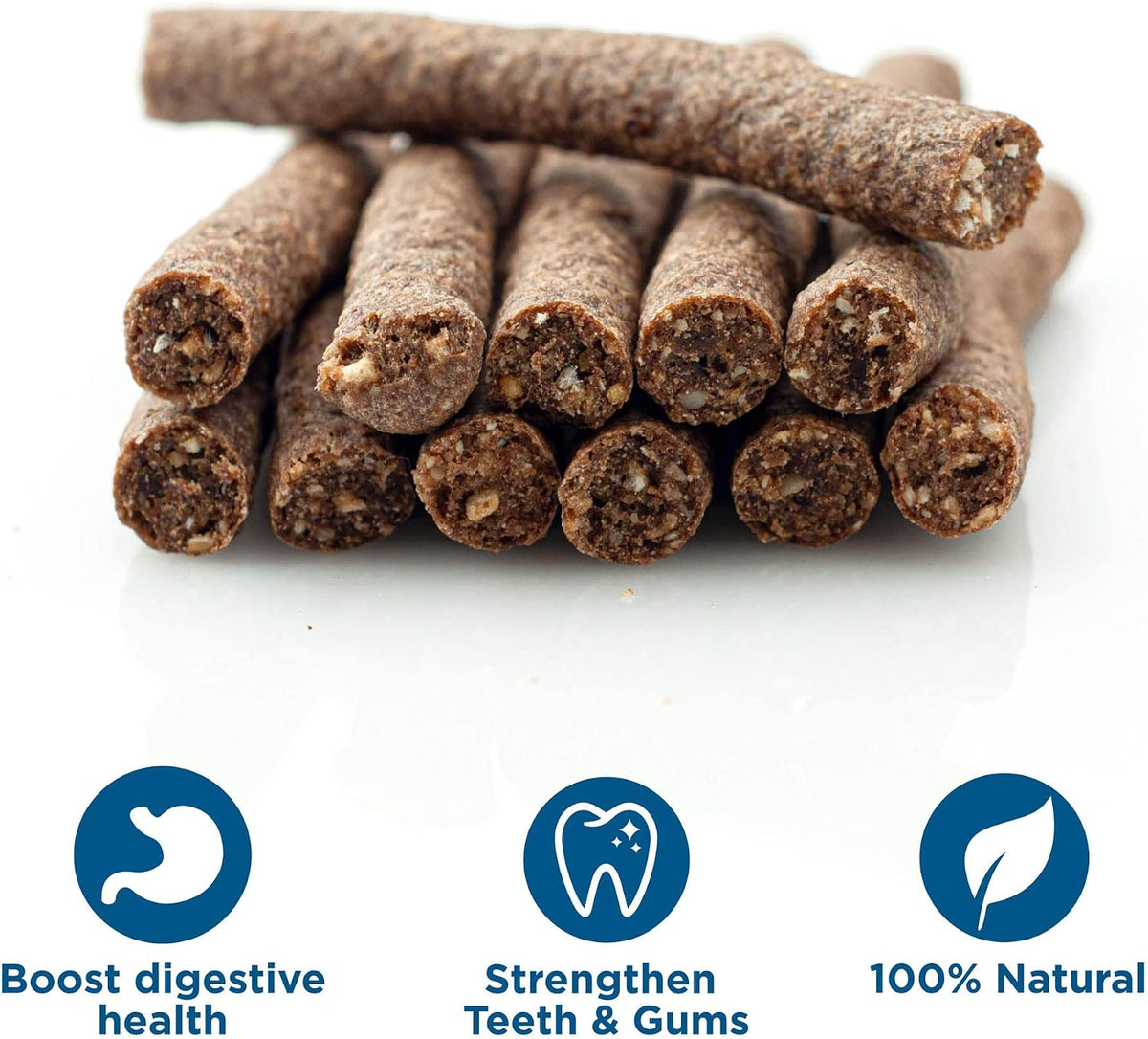 Healthy rawhide free dog chews in a resealable bag